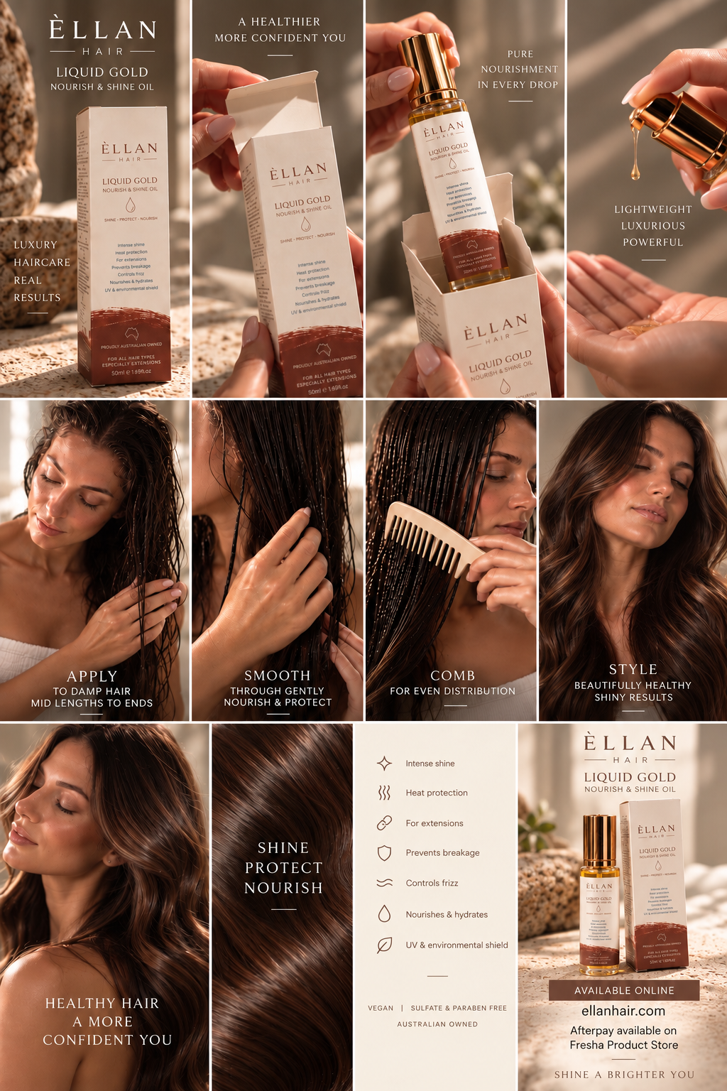 Liquid Gold Nourishing Oil | Heat Protection, Shine & Hair Nourishment